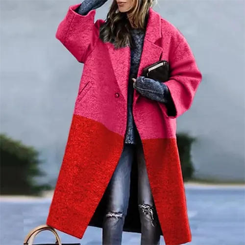 Manteau D'hiver Imprimé Surdimensionné Pour Femmes | Long