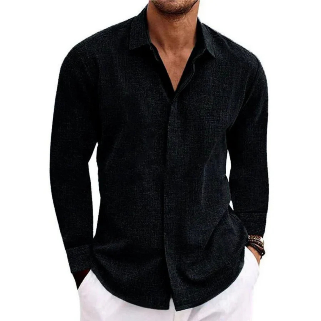 Hommes Chemise Boutonnée à Manches Longues | Confortable