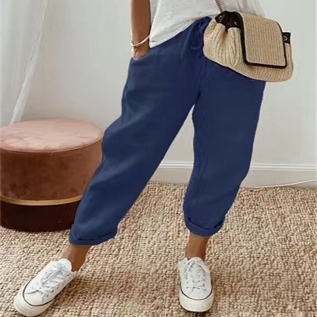 Pantalon Court Décontracté À Pompons Pour Femme | Jambe Large