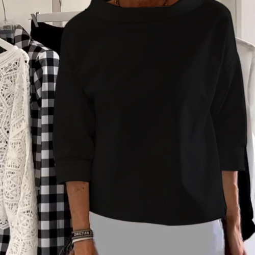 Top À Manches Moyennes Chic Pour Femmes | Loose