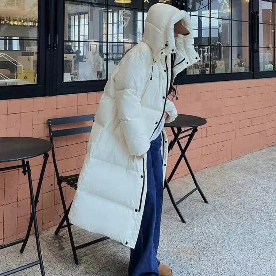 Femmes Veste En Duvet D'hiver À Capuche | Longue