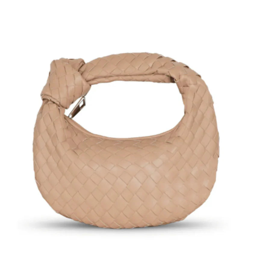 Femme Elégante Poignée Nouée Hobo Sac | Tissé