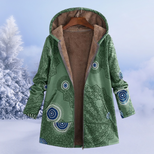 Veste Longue D'hiver À Imprimé Floral Pour Femme | Capuche
