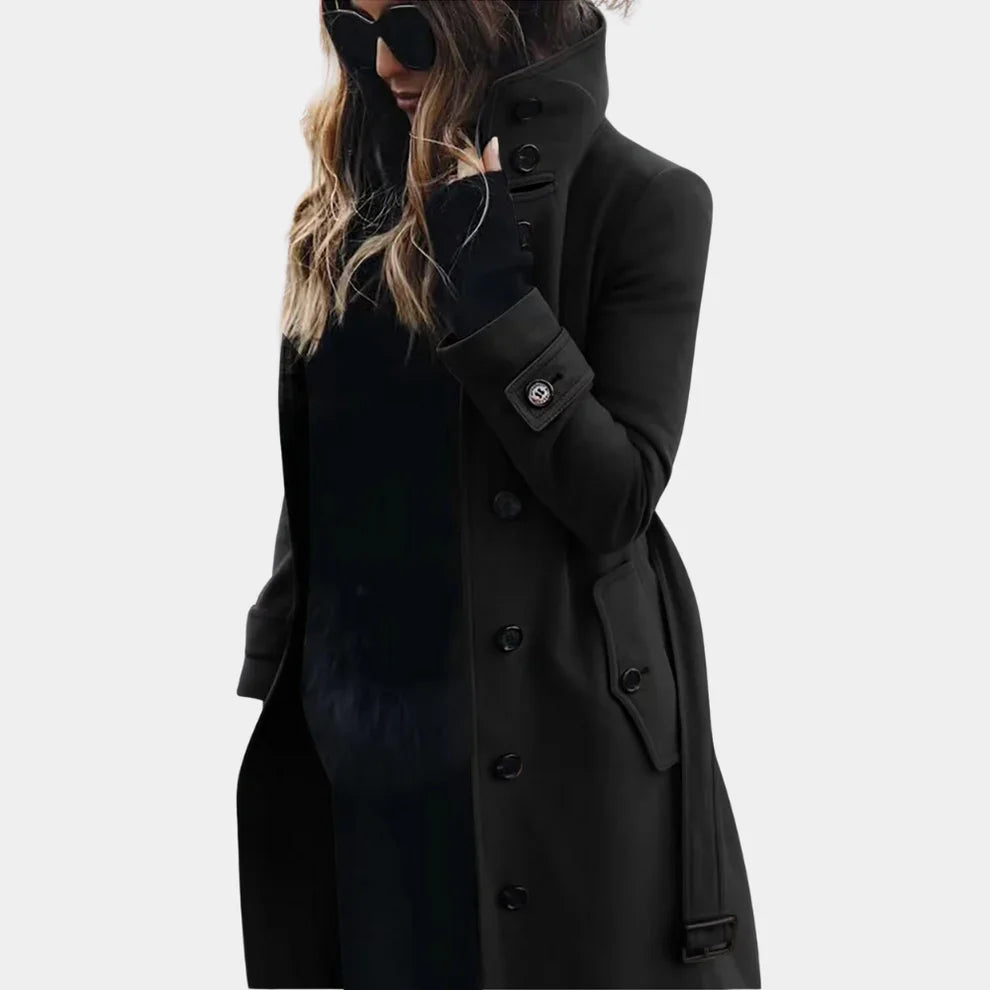 Trench coat Élégant D'hiver Avec Ceinture Pour Femme | Longue