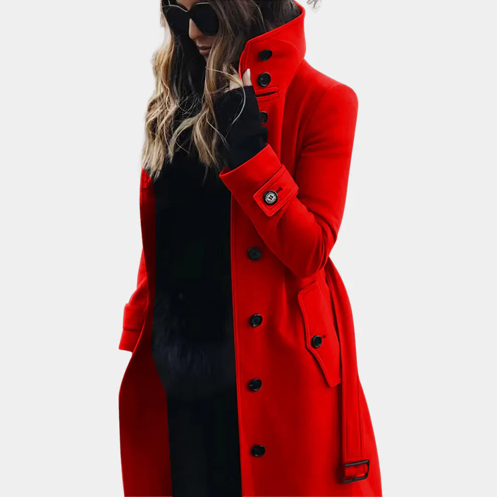 Trench coat Élégant D'hiver Avec Ceinture Pour Femme | Longue