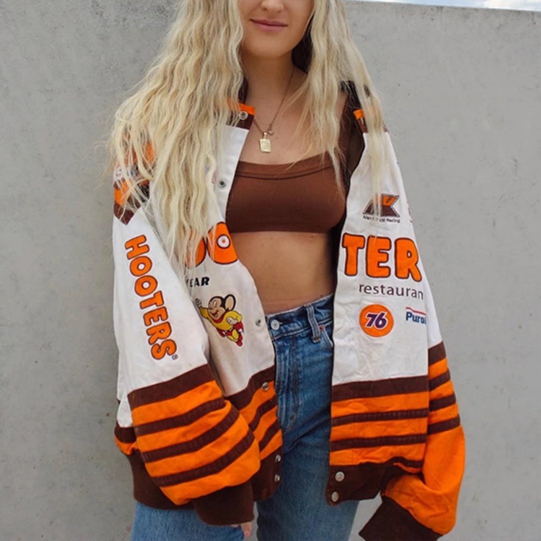 Pauli | Femme Veste Motard Surdimensionnée | Capuche