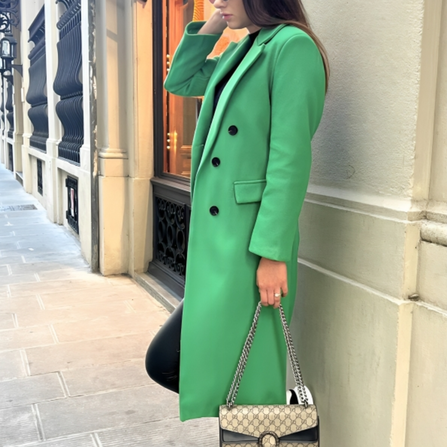 Marine | Femme Manteau élégant en laine Pour l'hiver | Chaud