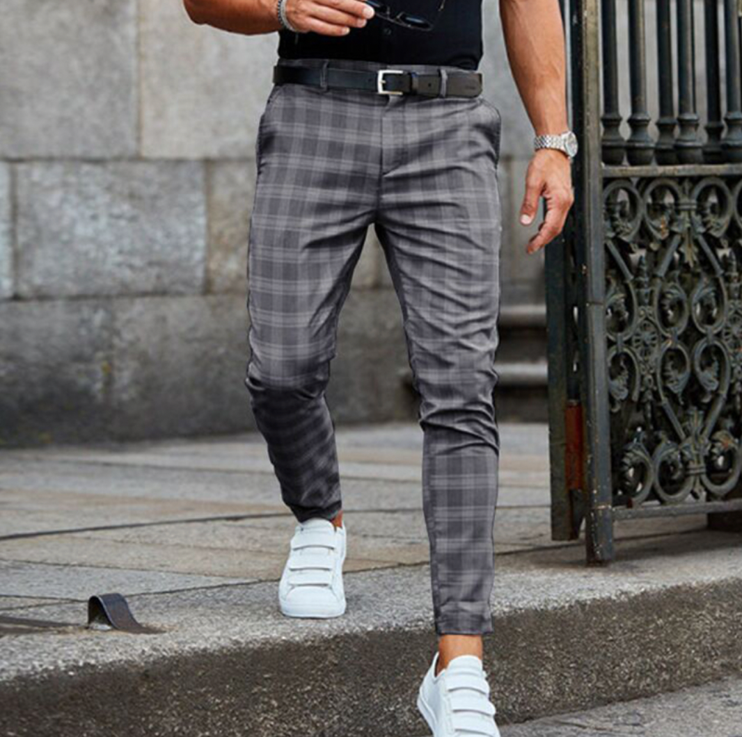 Jan | Pantalons À Carreaux Pour Hommes| Coupe Ajustée