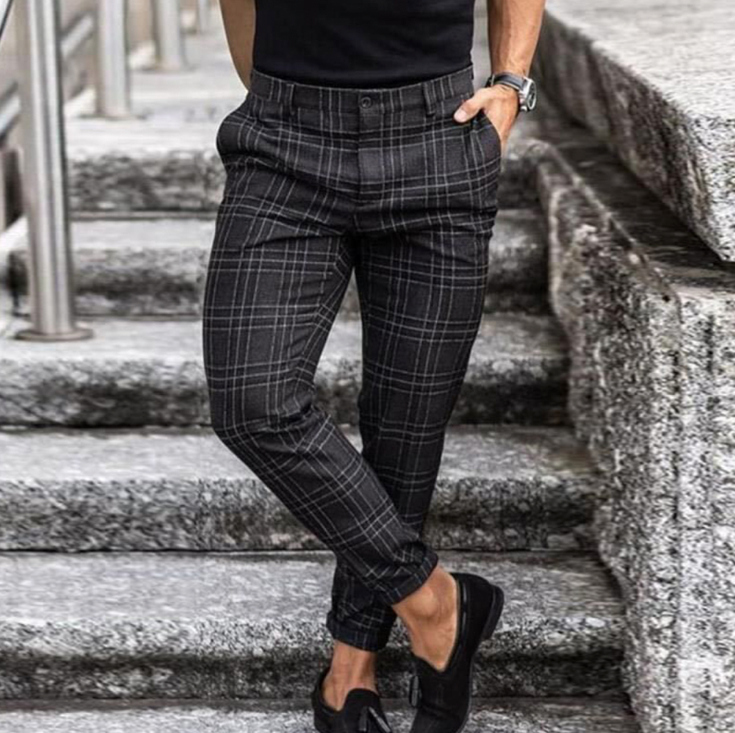 Jan | Pantalons À Carreaux Pour Hommes| Coupe Ajustée