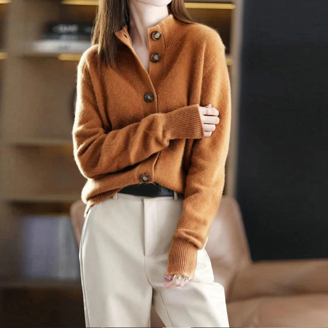 Cardigan Chaud Boutonné Pour Femmes | Manches Longues