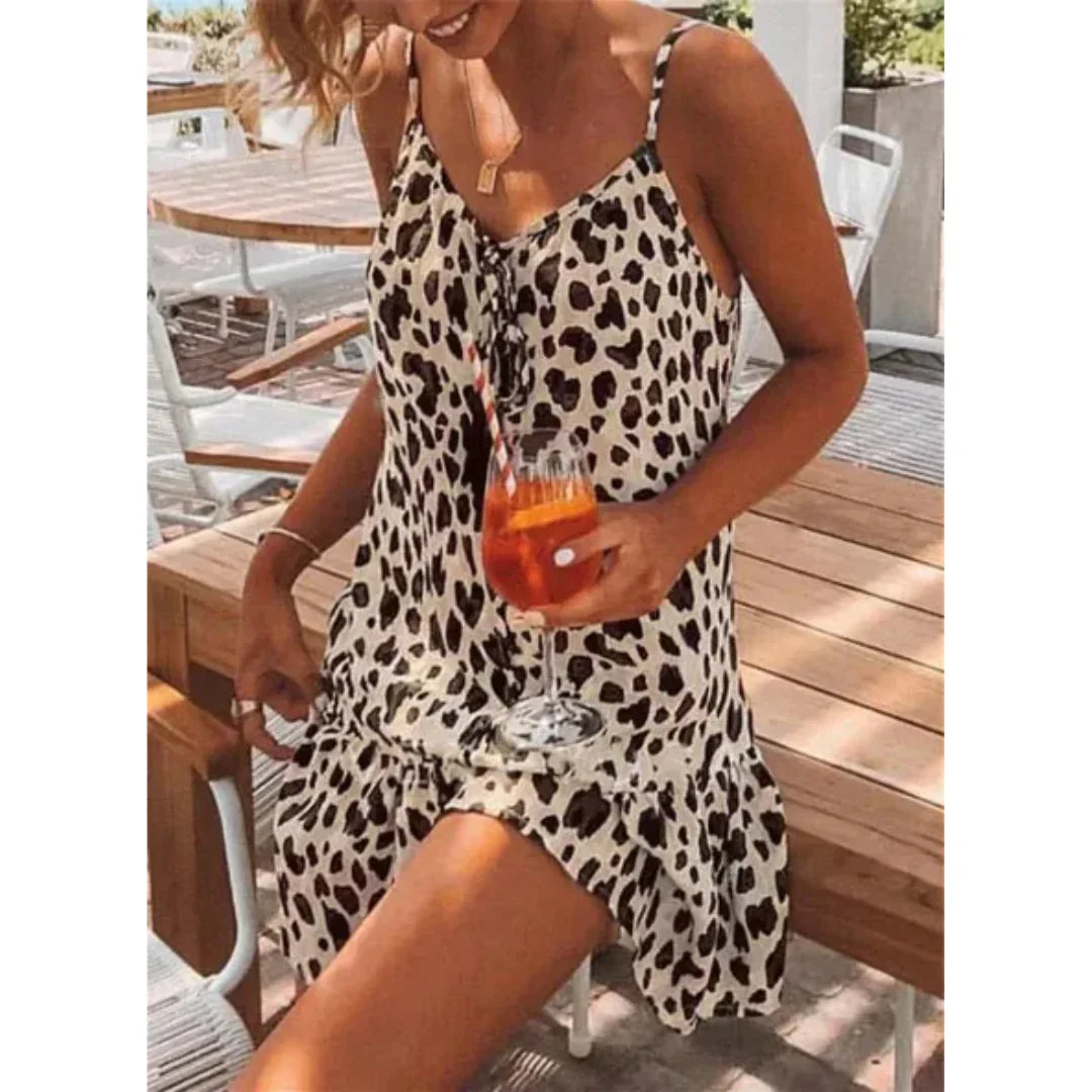 Robe D'été Sans Manches À Imprimé Léopard Pour Femme | Mini