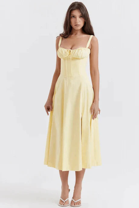 Robe D'été Évasée À Corset Élégant Pour Femme | Midi