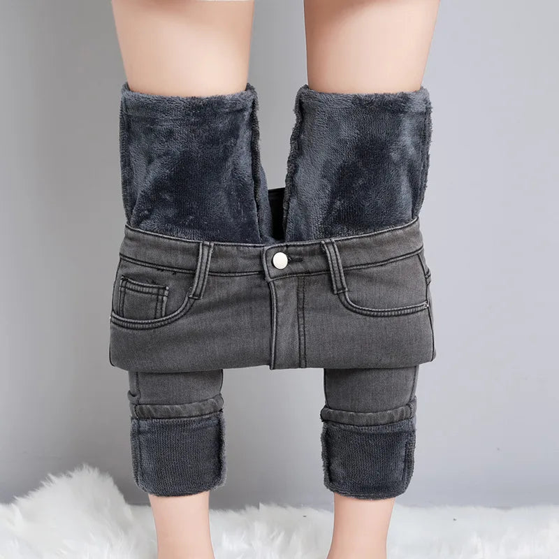 Jeans Extensibles Thermiques D'hiver Pour Femmes | Skinny