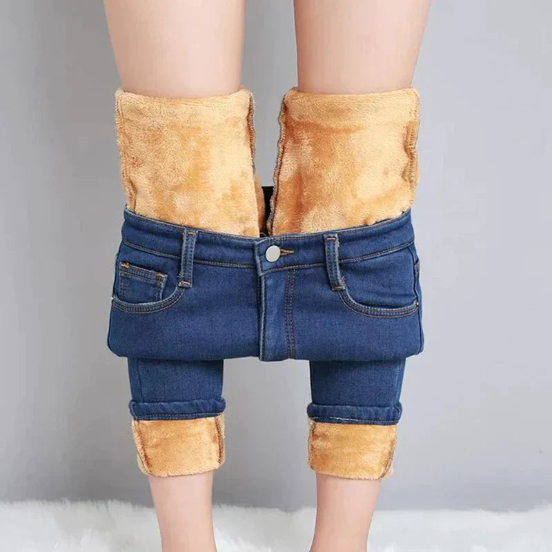 Jeans Extensibles Thermiques D'hiver Pour Femmes | Skinny