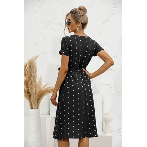Zarina | Robe Élégante À Pois Imprimée | Midi