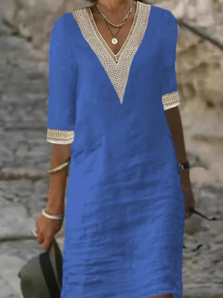 Robe Décontractée Élégante À Manches 3/4 Pour Femme | Été