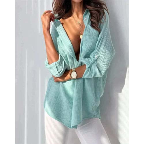 Chemise D'été À Manches Longues Pour Femmes | Oversized